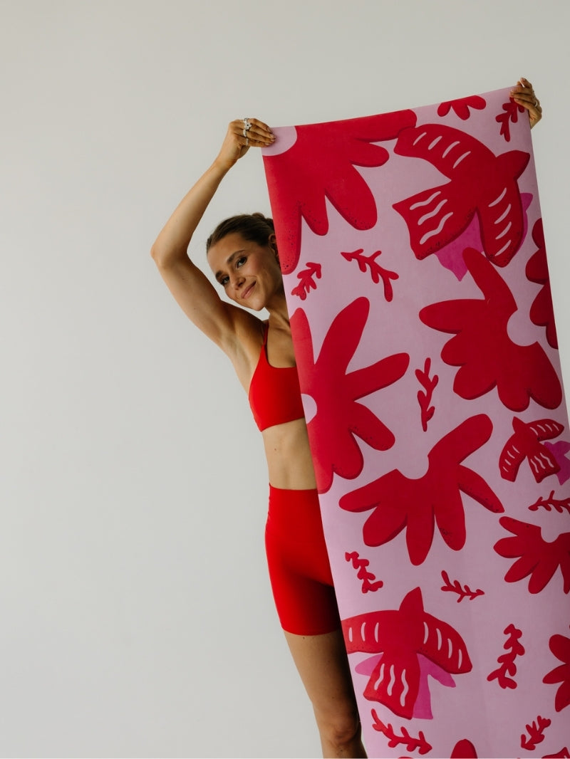 FLOW Coated 3 mm yoga mat, Flower Bomb