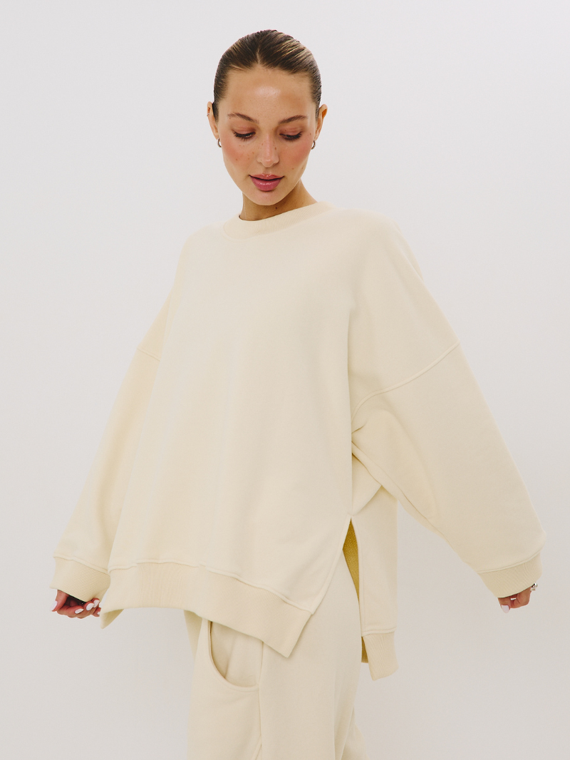 Masełkowa damska luźna bluza oversize Kind
