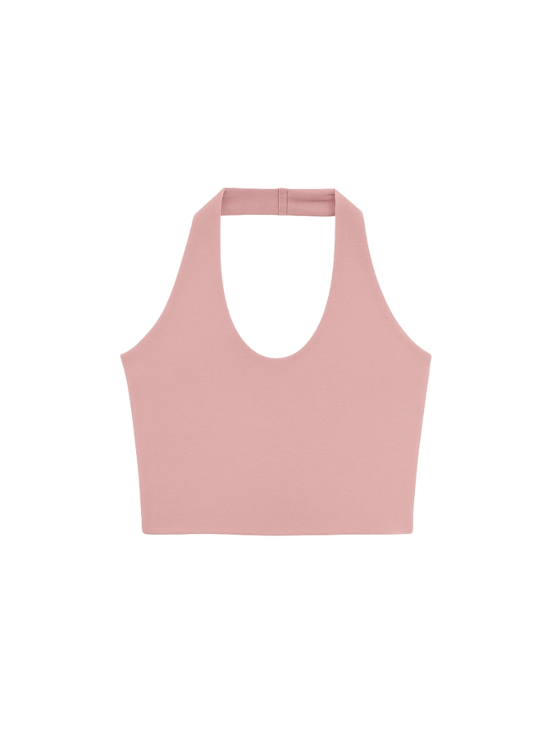 Dopasowany różowy damski crop top sportowy Ultimate